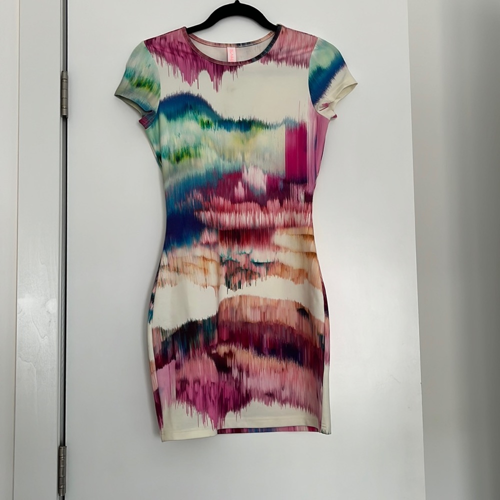 Isla&Lulu watercolor bodycon dress size XS